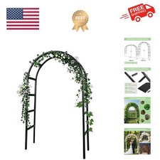 7.8ft Garden Arch Trellis for Climbing Plants Outdoor, Metal Arch Frame Garde...