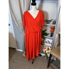 Lane Bryant NWT size 18/20 Pinkish Coral Dress Bunching At Side With Tie Detail
