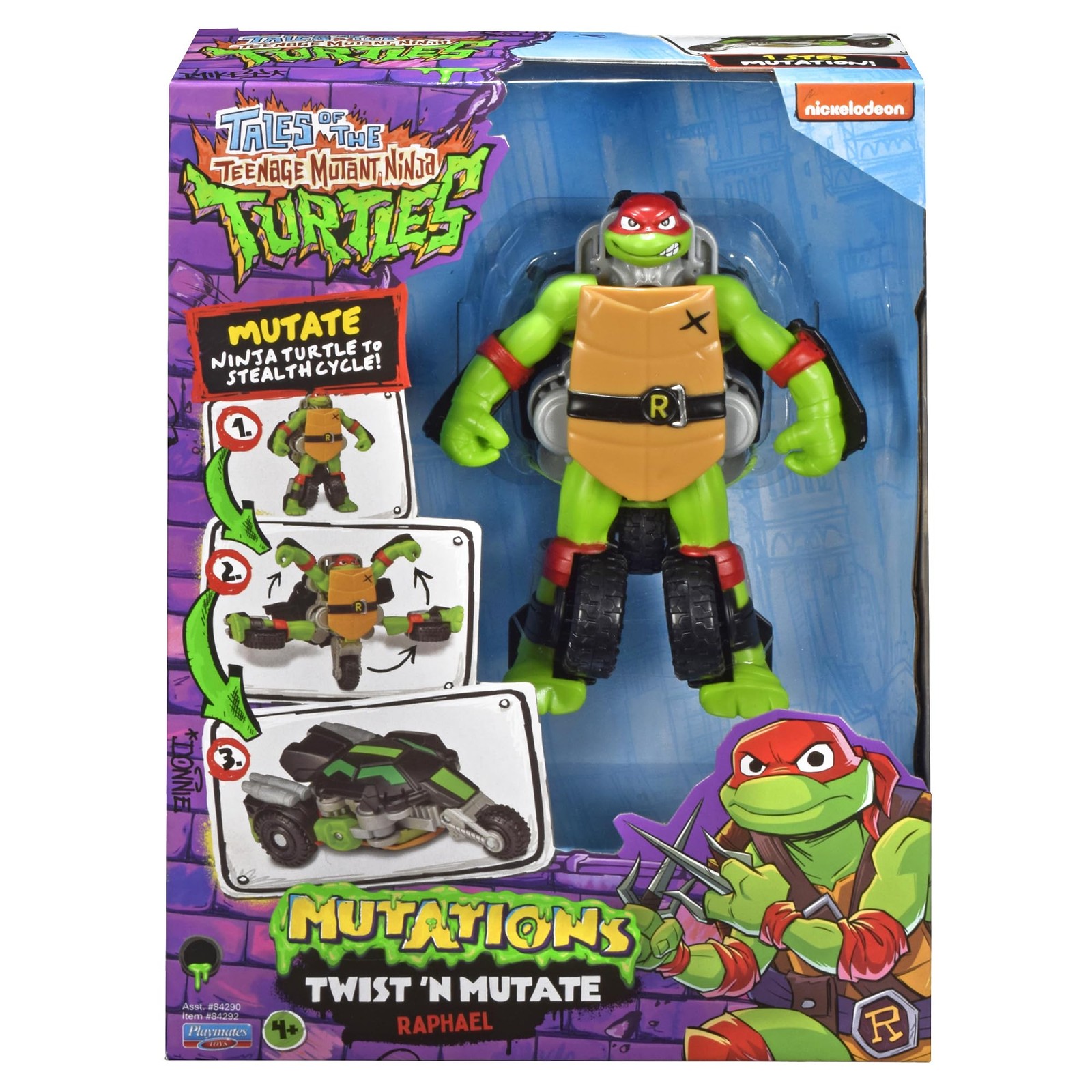 Черепашки-МУТАНТЫ-ПОДРОСТКИ-НИНДЗЯ 84292CO Tales Turtles Twist N Mutate Рафаэль Верванделт так в оригинале 5490₽