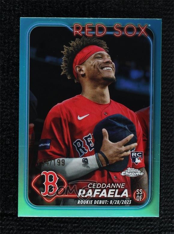 2024 Topps Chrome Update Debut Aqua Refractor /199 Ceddanne Rafaela Rookie RC
