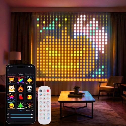 LED Curtain Light, 400 LEDs, Smart RGB+IC Color Changing Holiday Wall Lights,... - Bild 1 von 8
