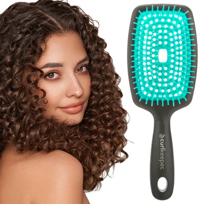 Flexy Hair Brush, Turquoise - Detangling Hair Brush with Flexible Bristles fo...