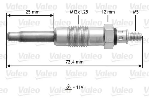 6 x Bujía de precalentamiento VALEO para ALFA ROMEO, ARO, BEDFORD, BERTONE, BMW - Imagen 3 de 9