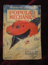 Vintage Jan 1942 Popular Mechanics Magazine Out of the Air Tomorrows Car Gd!