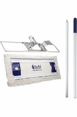 Ha-Ra Bodenexpress  aus Edelstahl 42cm mit Stiel + Bodenfaser Weiss Kurz