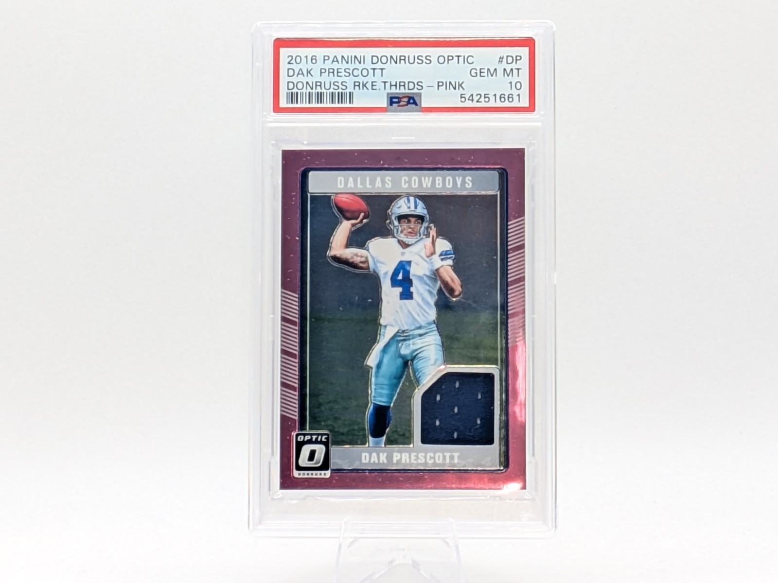 Dak Prescott Panini Donruss Optic Donruss Rookie Threads #DP Pink
