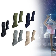 Ice Figure Skating Leg Warmers Cable Knit Skating Socks Training Wear