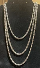 Vtg Crown Trifari Silver tone Snail Link Chain Necklace 52” Long jewelry