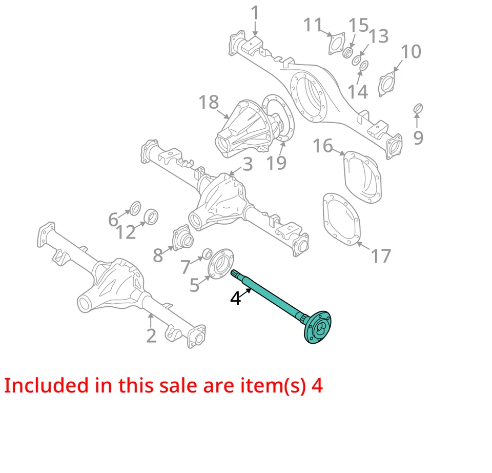 Eje eje trasero compatible con 96-04 PATHFINDER 732699 Foto 3 de 4