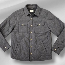 Marine Layer Men's Medium Charcoal Grey Olin Quilted Overshirt Snap Down Jacket