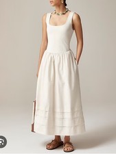 J.Crew Drop-waist mixy dress Natural beach money 90s minimalist sz S
