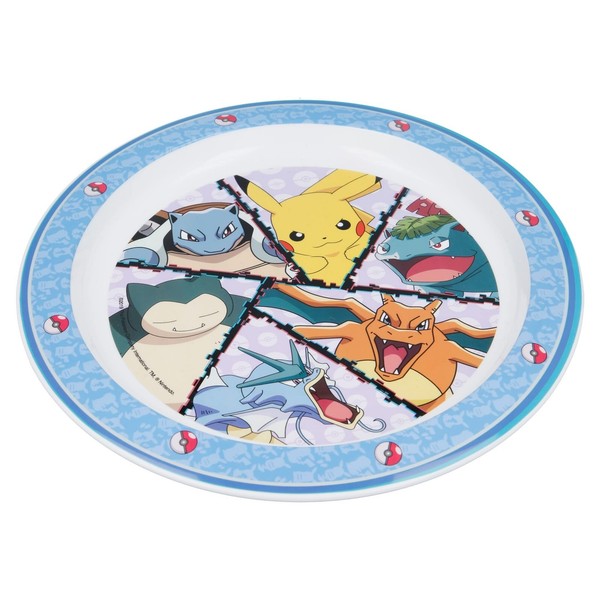 Stor Kinderteller Bpa-Frei Kunststoff Mikrowellensicher PokéMon Distortion Weiß-image