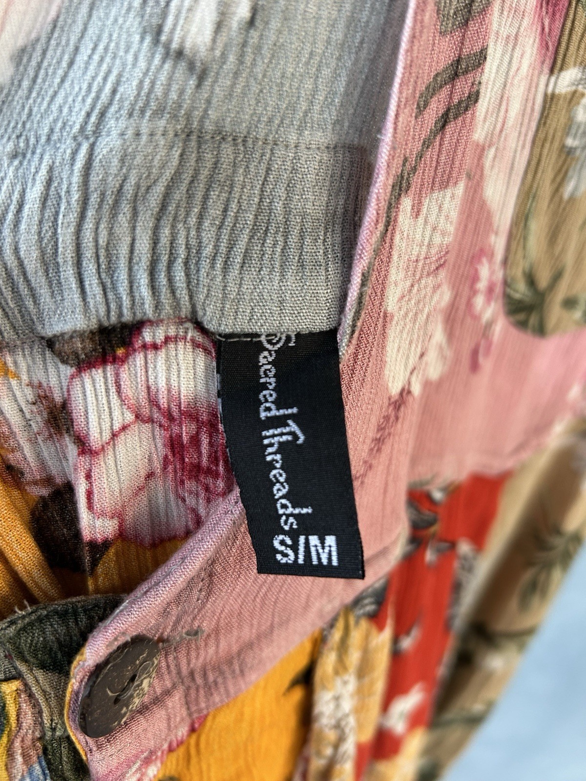 Women’s Sacred Threads Patchwork Boho Overalls Sz… - image 7