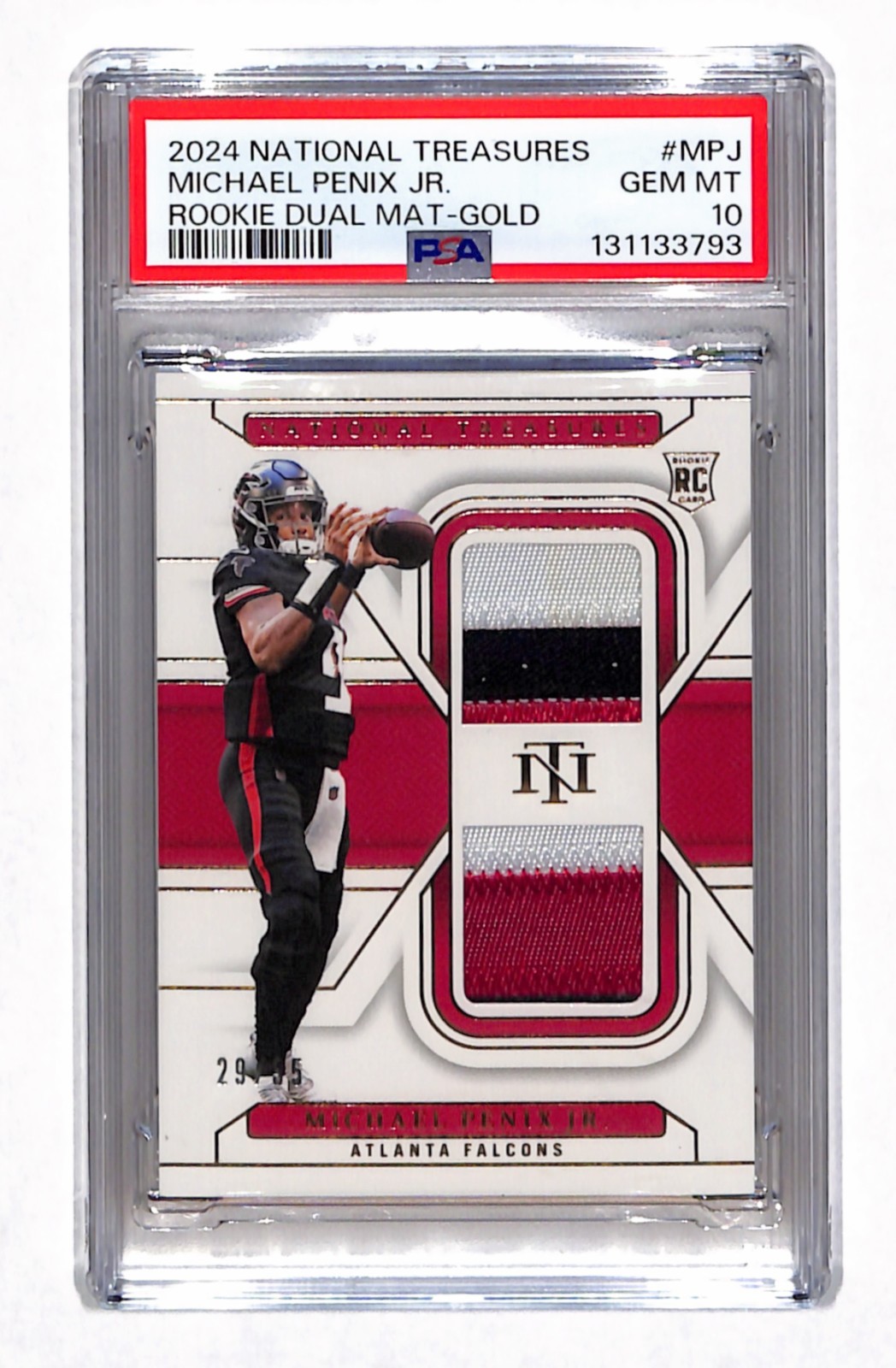Michael Penix Panini National Treasures Rookie Dual Materials #MPJ Gold