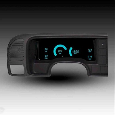 Intellitronix Teal LED Gauge Set With GPS Sending Unit For 1995-1999 Chevy Truck