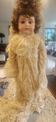 Kestner 29'' German Bisque Doll Open Mouth Excellent Miss 1 Eyelash