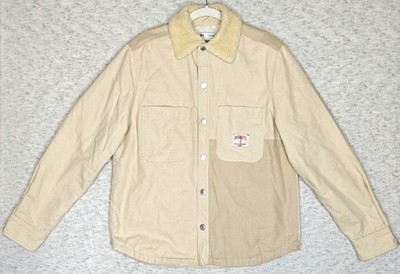 Zara x Peanuts Snoopy Game Day Jacket Sherpa Collar Beige Embroidered Men's M
