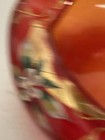 Vintage Arco Japan Orange/Red Ashtray Glass Hand Painted Floral  Lot of 2 — photo 6
