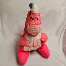 Vintage 1990s Fisher Price Puffalump Large 14" Pink Girl Dinosaur Plush Toy