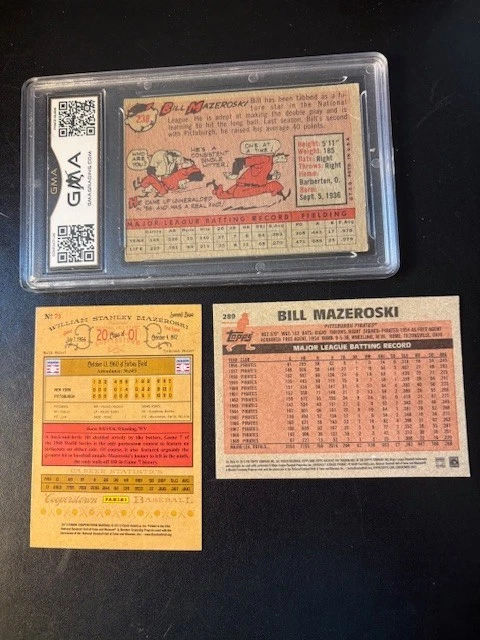 Mazeroski Lot of 3 Different. 1958 Topps Baseball #238 GMA 4 Vg-Ex Plus two more - Image 2 of 2