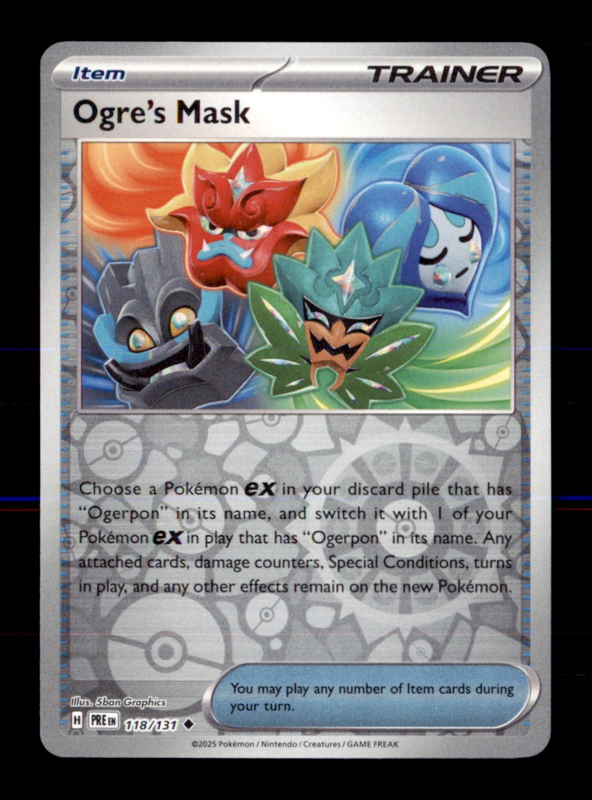 Ogre's Mask 118/131 Uncommon Prismatic Evolutions Pokemon Reverse Holo Near Mint