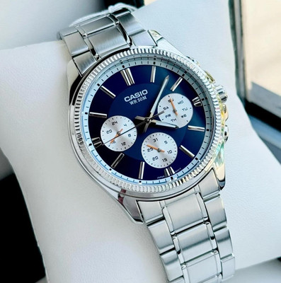 Casio MTP-1375D-2A1 Blue Dial Analog Stainless Steel Men's Casual