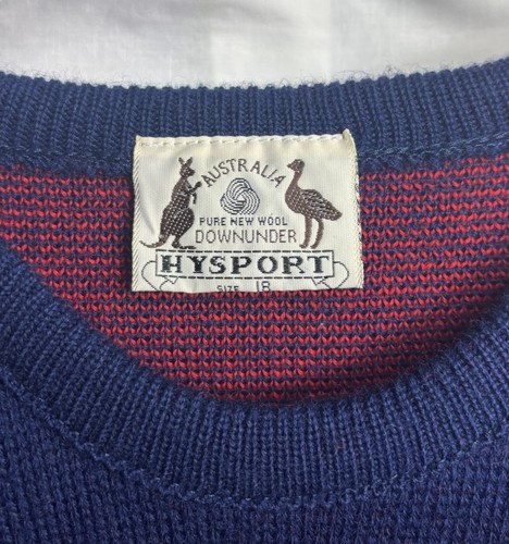 Vtg HYSPORT Australia 100% Wool Kangaroo Winter Ski Sweater 18 / M ~ XLNT!! - Picture 4 of 5