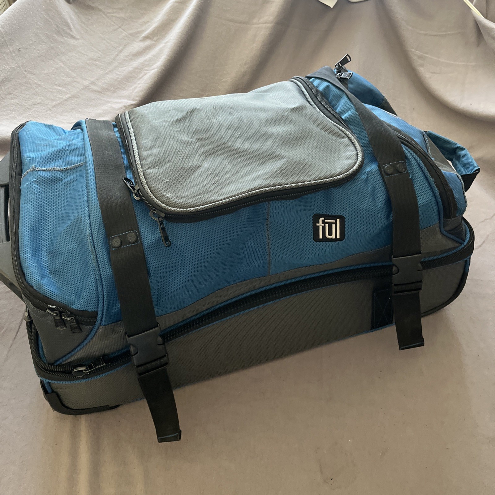 Ful 30" Split Level Rolling Duffel Bag Luggage Blue, Black, 