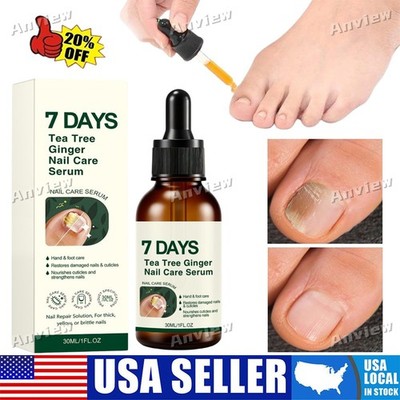 7 Days Tea Tree & Ginger Nail Care Serum 30ml For Repair Dry Brittle Nails US