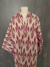 Uzbek hand quilted cotton ikat kaftan. Uzbek winter chapan, tribal ethnic robe