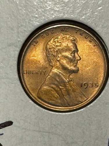 1935 American Cent Lovely AU Red-Brown Lincoln Wheat Philadelphia Mint Penny