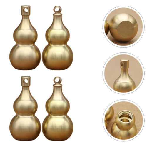 Set of 4 Gourd Wu Keychains for Prosperity & Good Luck (Golden) - 第 1/12 張圖片
