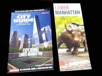 NYC CITY GUIDE 2018 9/11 Memorial Cover,+Lower Manhattan Map (9/11 Preview Site)