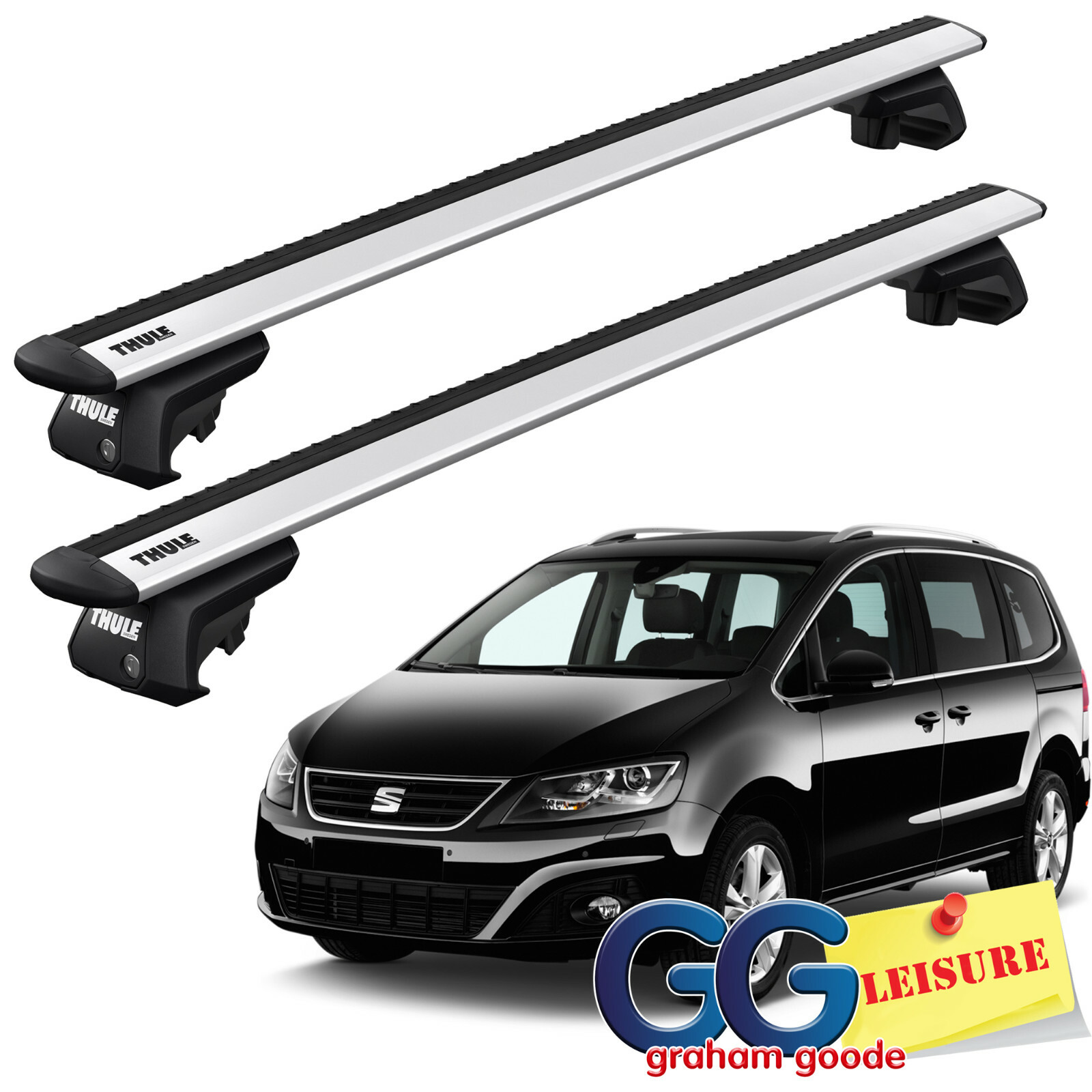 Thule Evo WingBars Roof Rack Rail Bars | Seat Alhambra 2010- onwards