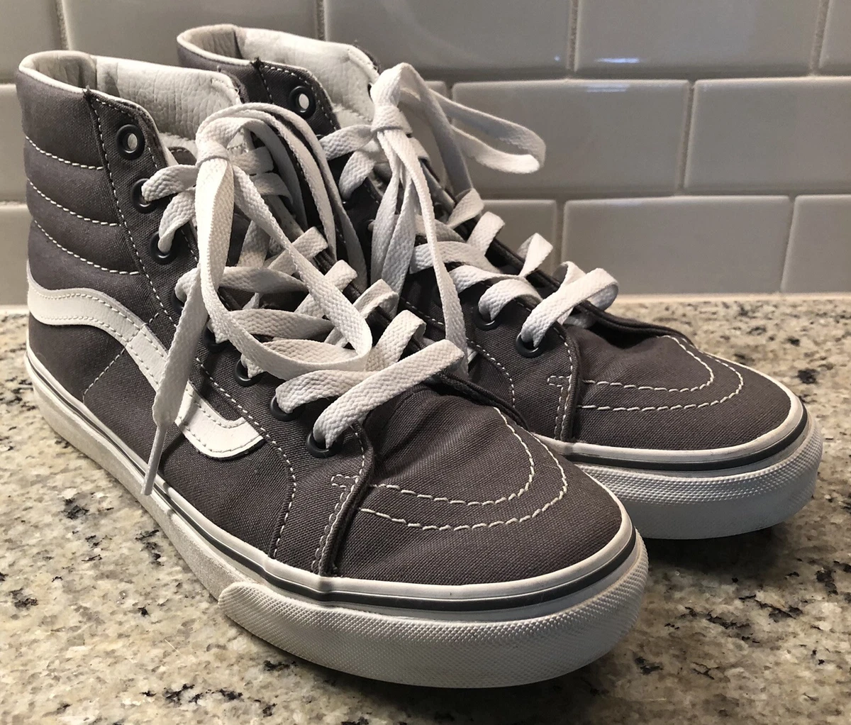 Vans Old School eBay Sneakers Tops Sk8-Hi 5.5 High | Canvas Mens 7.0 Gray VGUC! Womens