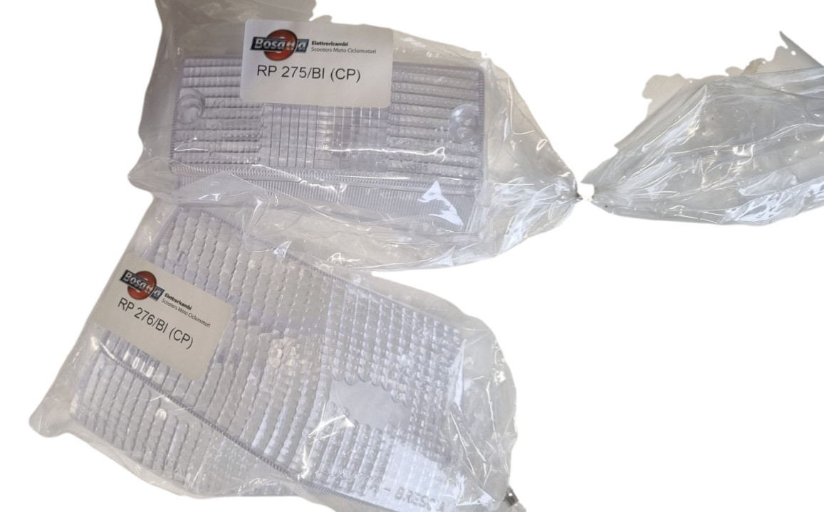 ukscooters FROSTED VESPA SET OF 4 INDICATORS LENS REAR FRONT PX LML T5 WHITE