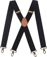 Mens Suspenders with 4 Swivel Hooks Adjustable Heavy Duty Braces