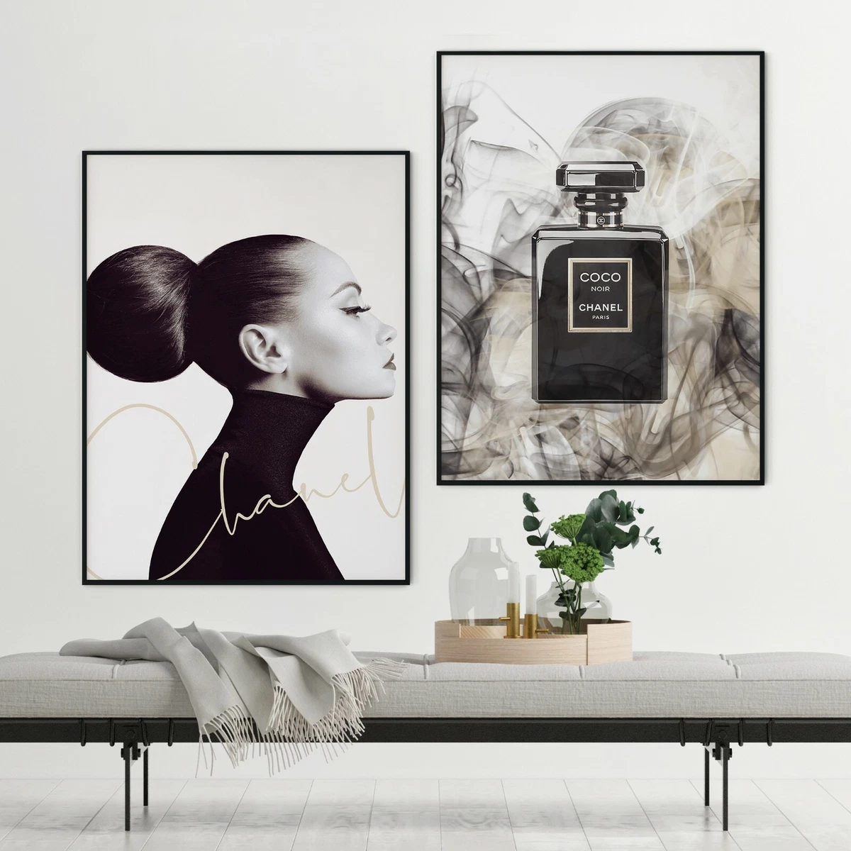 Set of 2 Chanel Prints, Chanel Wall Art, Chanel Perfume, UNFRAMED