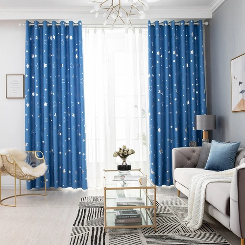 1 pieza cortinas de ventana oscuras estrella habitación aislamiento térmico niño dormitorio decoración regalo - Imagen 15 de 22