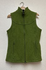 Ibex Womens Full Zip Wool Vest Green Sleeveless Mock Neck Heavy Sz L Worn Once