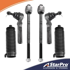 2WD 6pc Steering Front Inner Outer Tie Rod&Boots For Chevy Silverado GMC Sierra