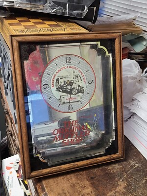 Vintage Original Muffler Shop AP Parts Gas Service Station Clock Mirror 12''x15''
