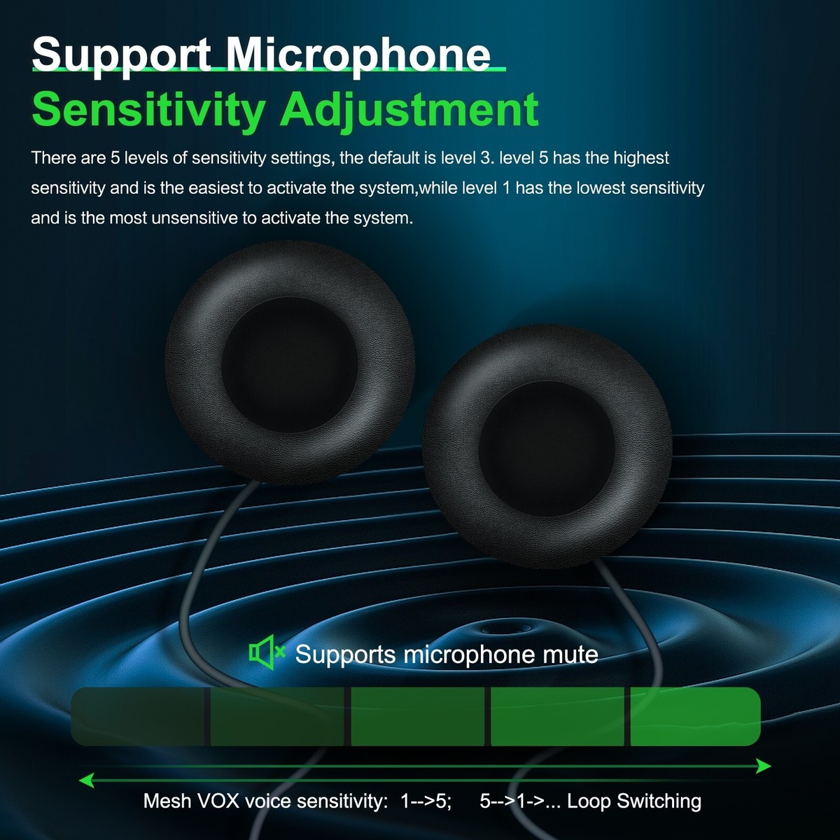 EJEAS Q8 Mesh Motorrad Bluetooth Headset - Helm Intercom Für 6 Fahrer Mit 800m Reichweite