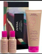 AVEDA Cherry Almond Softening Body Care Trio Set - Body Scrub, Wash Lotion