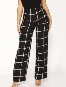 black grid pants