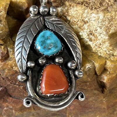 VTG - Juan Pedro Garcia, Santo Domingo - Silver Coral/Turquoise Pendant, UNIQUE!