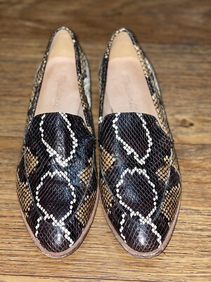 Madewell Women's Loafers Snake Skin Size Leather Slip Ons