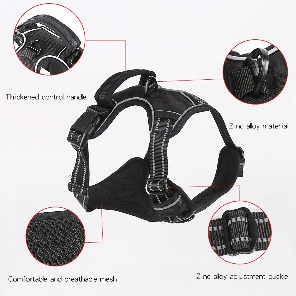 Dog Harness No Pull Adjustable Soft Padded Reflective No-Choke Pet Oxford Vest