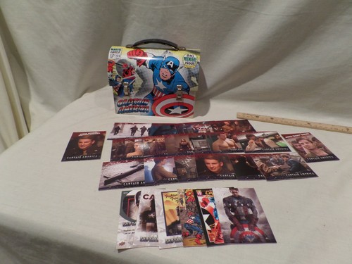 MARVEL COMICS-TIN BOX CO. "CAPTAIN AMERICA" MINI METAL DOME STORAGE /LUNCH BOX-P