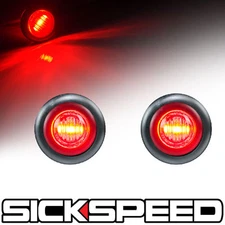 2PC RED LED LIGHT/LENS ROUND SIDE MARKER TURN SIGNAL INDICATOR FOR ATV UTV Q1